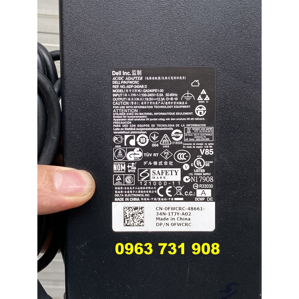 Sạc laptop Dell Model GA240PE1-00 19.5v-12.3A chính hãng Dell