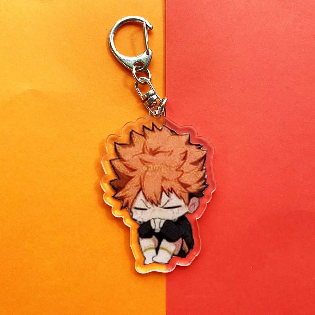 ( Mica trong acrylic) Móc khóa Haikyuu!! Vua bóng chuyền ver cry bóng in hình anime chibi