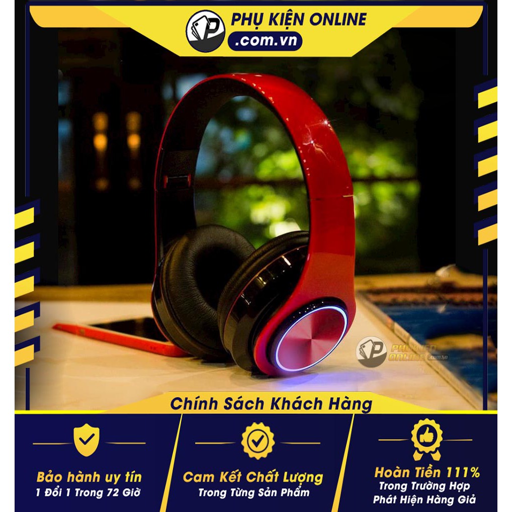 Tai Nghe Chụp Tai Không Dây Floveme B39 Kèm Jack 3.5 - Bluetooth 5.0 - Có Míc Led RGB, Pin Chuẩn 400mAh, Âm Thanh HiFi.