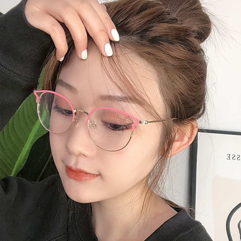 Mắt kính gọng tròn chống ánh sáng xanh thời trang Hàn Quốc dễ thương cho nữ có độ -0.5 - 6.0 thời trang cho nữ