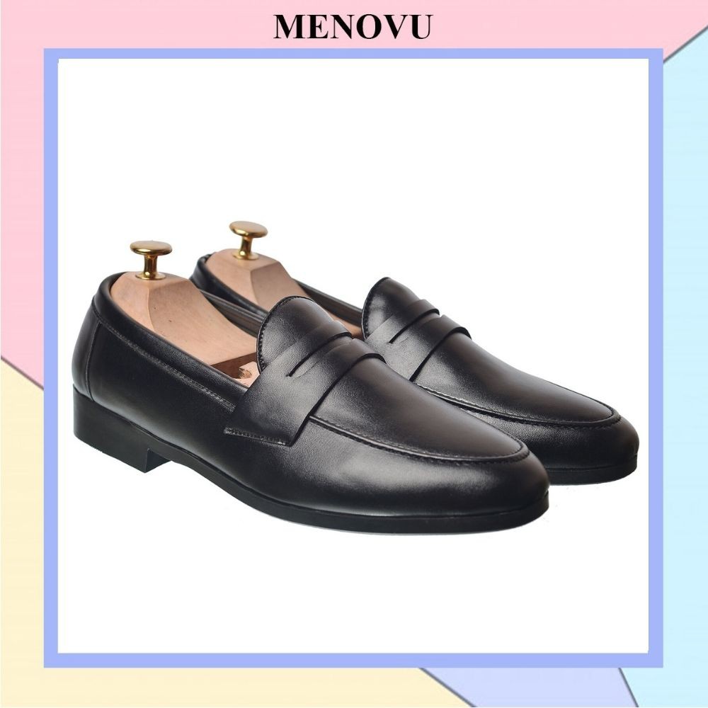 Giày lười nam Menovu giày da công sở da bò cao cấp QL33