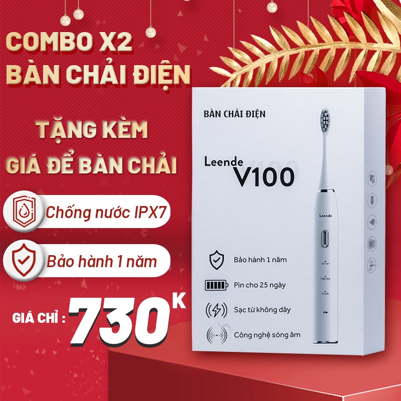 Bàn chải điện Leende đánh răng tự động sạc cảm ứng từ cao cấp