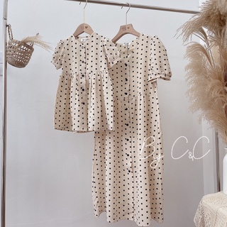 VÁY ĐÔI MẸ VÀ BÉ CHẤM BI TIỂU THƯ