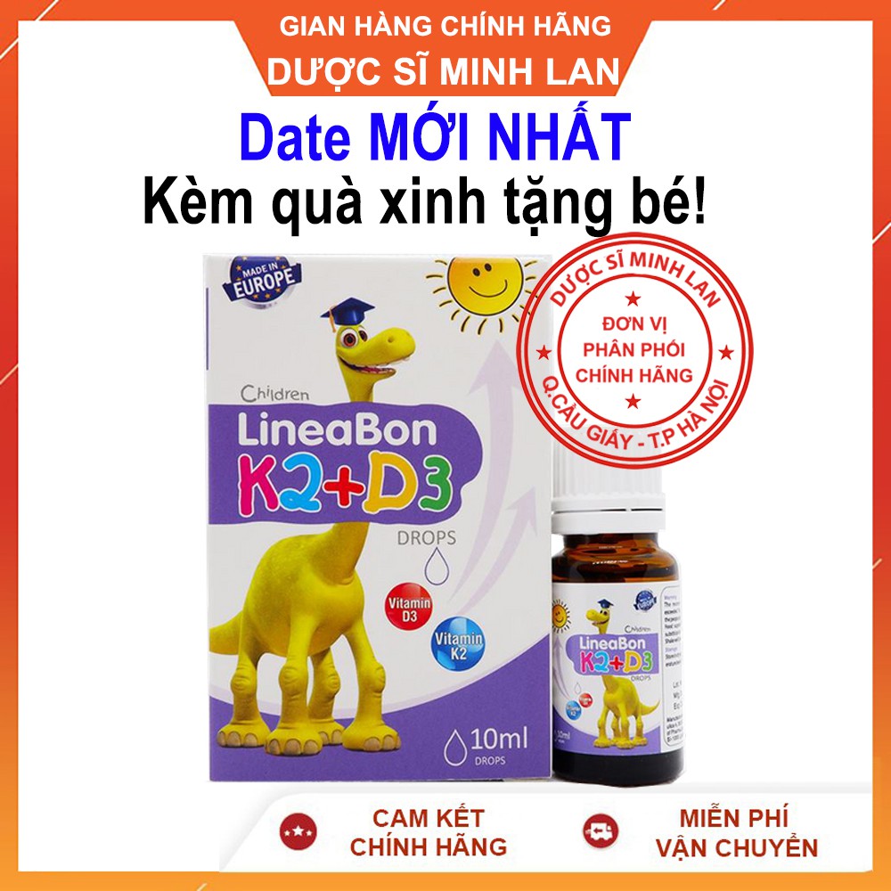 Mẫu mới - Tặng Quà - LineaBon Vitamin D3 K2 bổ sung K2 D3 giúp tăng hấp thu canxi trẻ - Trẻ cao lớn khỏe mạnh