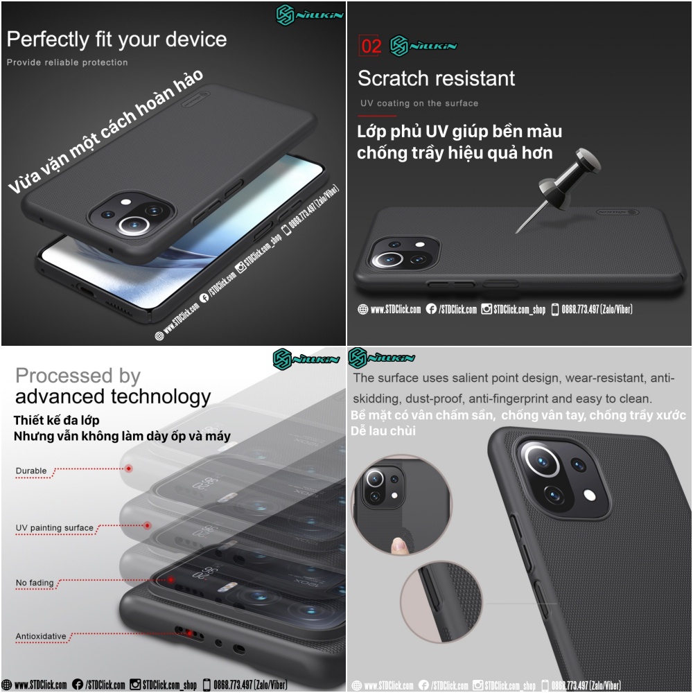 ỐP LƯNG XIAOMI MI 11 LITE 5G - MI 11 LITE 4G - 11 LITE 5G NE NILLKIN NHỰA CỨNG SẦN CHÍNH HÃNG