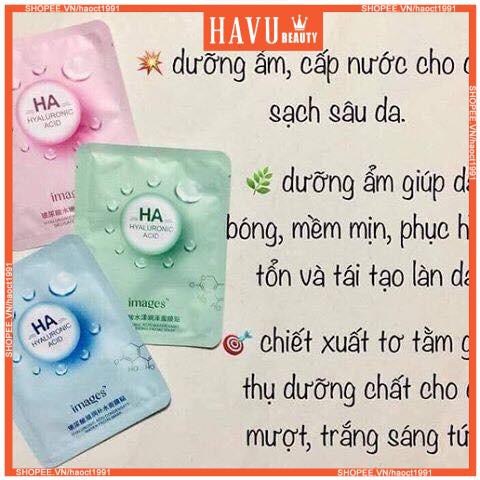 Mặt Nạ HA HYALURONIC ACID Giấy Dưỡng Trắng Da - Cấp ẩm, Giữ Ẩm Mịn Da Se Khít Lỗ Chân Lông - Thải Độc Tố HA Images | BigBuy360 - bigbuy360.vn