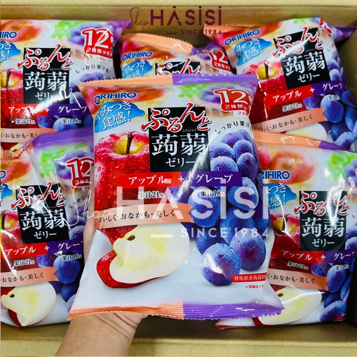 Thạch Rau Câu Trái Cây Nhật Mix Vị ORIHIRO 20g x 12Cái