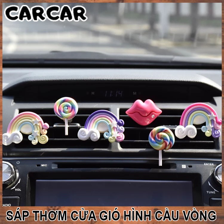 Sáp thơm cài cửa gió ô tô hình cầu vồng 7 sắc·