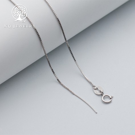 Dây chuyền bạc khóa thẳng xỏ hạt và charm bạc - NQ Jewelry