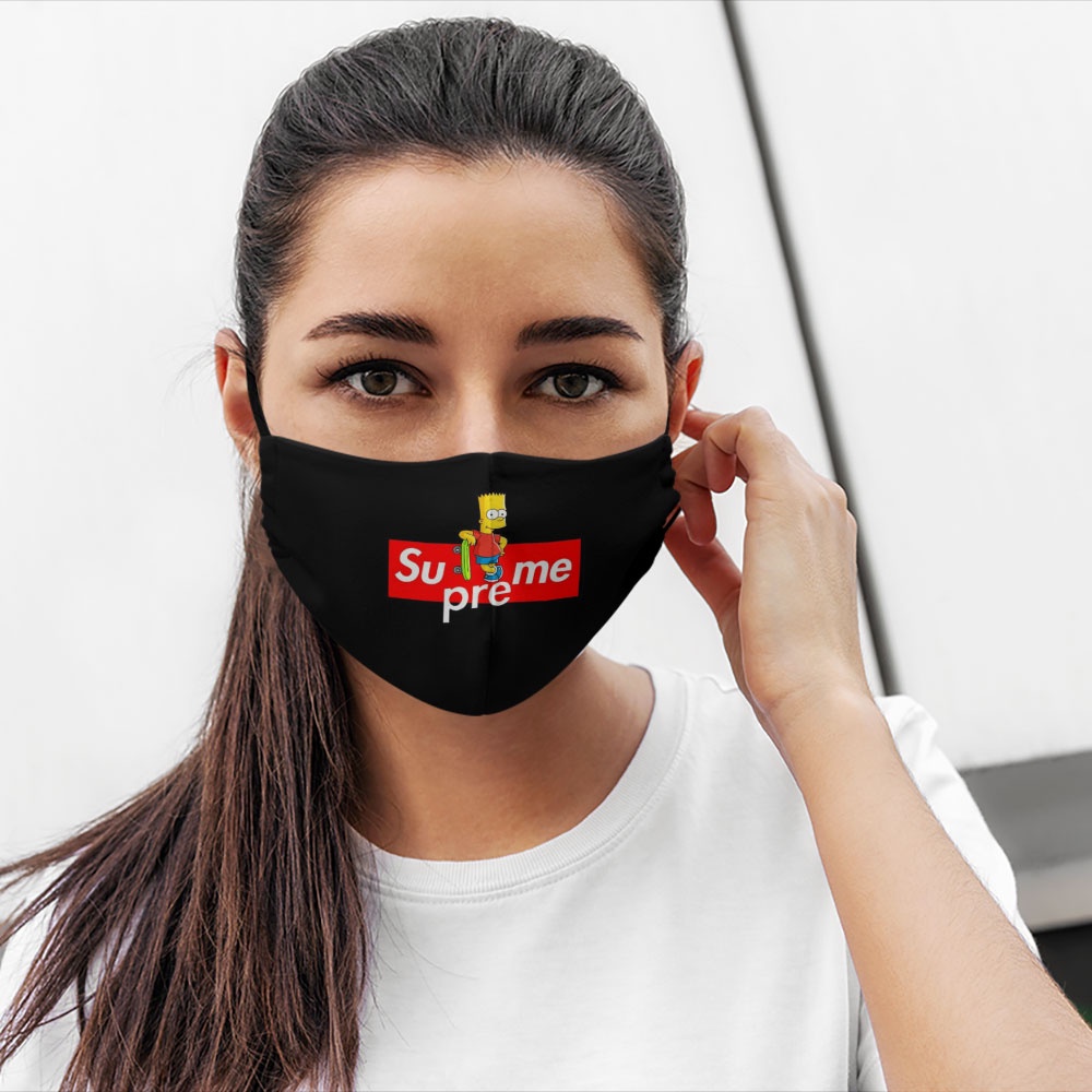 Khẩu trang vải nhật S.u.p.r.e.m.e_3596 CARTWELL vải cotton 100% kháng khuẩn có thể giặt và tái sử dụng cho nam nữ