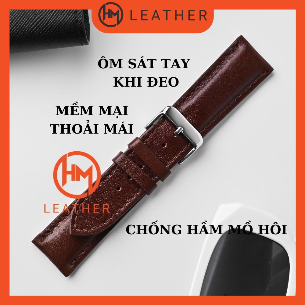 Dây đồng hồ nữ da bò chống thấm nước - Đủ size 12/14/16/18/20/22/24 - Thương hiệu Hima Leather FLEXIBLE