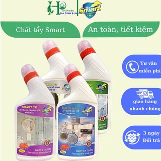 Nước tẩy rửa siêu sạch SMART - tẩy cặn canxi vách kính, dầu mỡ lâu ngày, sen vòi inox, đồ dùng bằng sứ