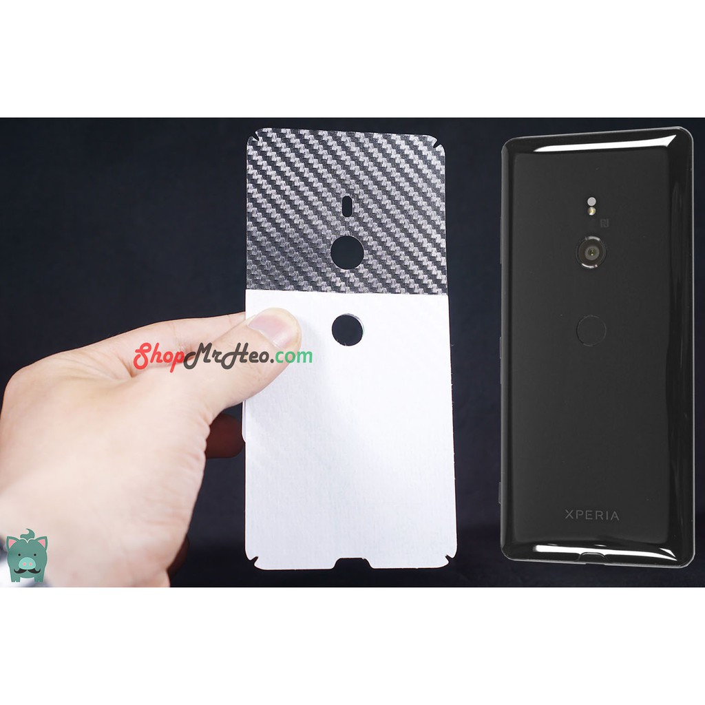 Bộ 3 Skin Dán Mặt Sau Lưng Vân 3D Carbon Sony Xperia XZ3