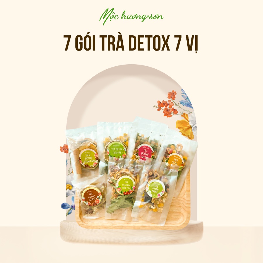 Set trà detox 7 vị trà khác nhau từ các loại trà hoa sấy khô