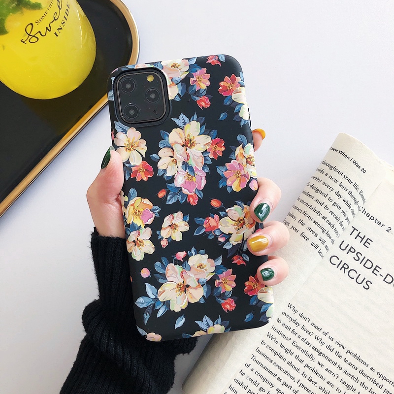 Ốp Điện Thoại Cứng Và Nhám Họa Tiết Hoa Dạ Quang Cho iPhone 14 13 12 11 Pro Max Plus