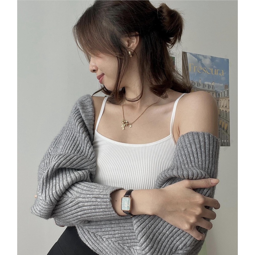 [CHÍNH HÃNG]Đồng hồ Nữ Dainel wellington Quadro Pressed Sheffield mặt vuông dây da 20x26mm Chính Hãng Full Box