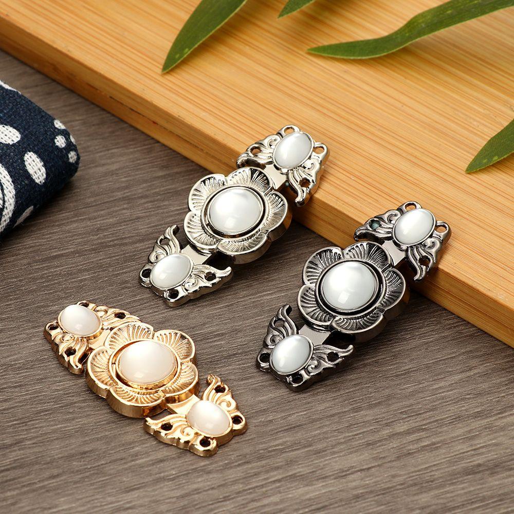 DIACHAVN Bộ 6 Nút Kim Loại Cố Định Khăn Choàng / Sườn Xám Phong Cách Retro