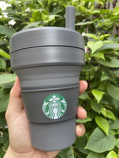 STARBUCK CHÍNH HÃNG- Ly xếp gọn 16OZ Stojo Tumbler - Carbon