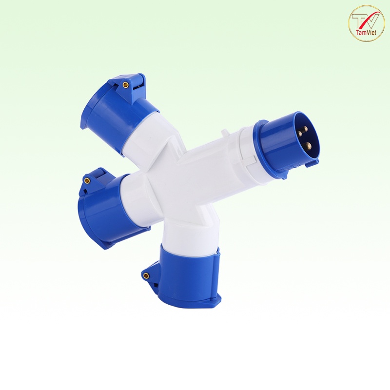 Bộ chia ổ cắm điện Tâm Việt, bộ chia 3 ổ cắm công nghiệp 1 pha 16A