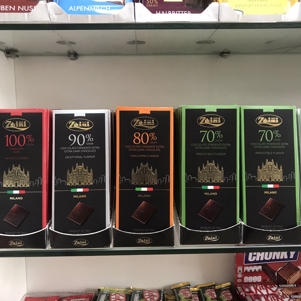 Socola Zaini đậm vị cacao Cioccolato Fondente Extra 75g ( 4loại )