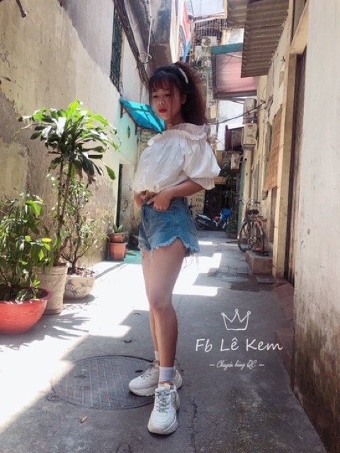 Quần sóc bò cạp cao