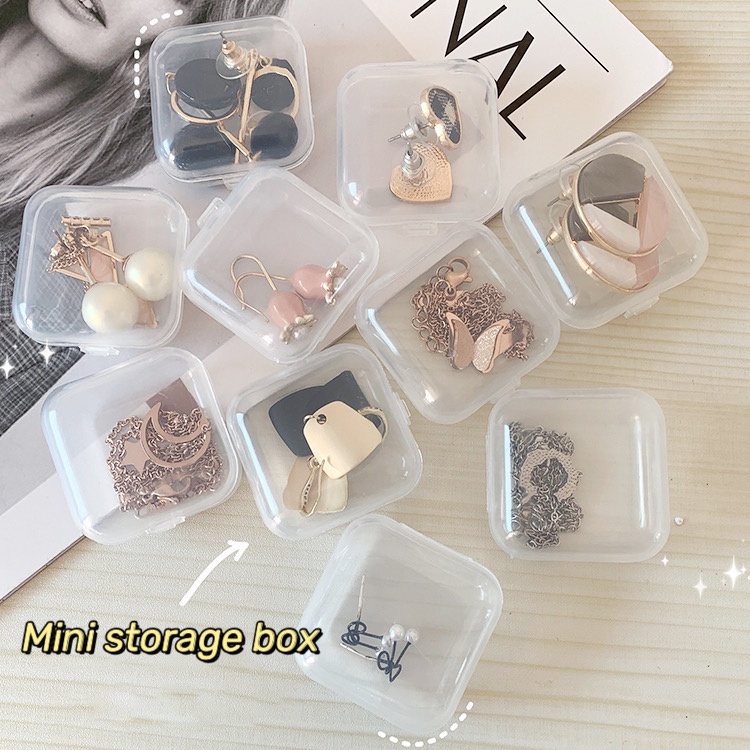 hộp nhựa mini trong suốt Hộp Đựng Trang Sức Trong Suốt Thiết Kế Nhỏ Gọn Tiện Dụng