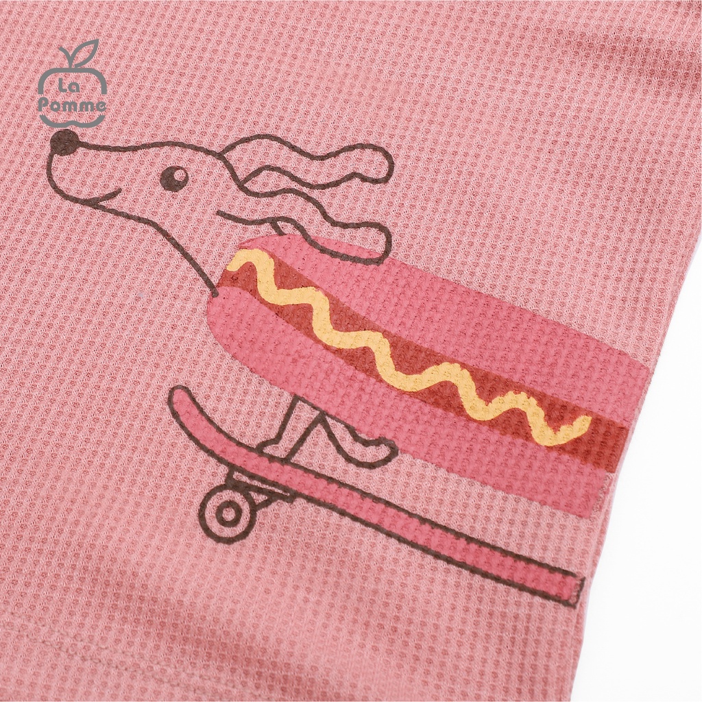 Bộ đồ dài tay La Pomme Hotdog trượt ván - Hồng