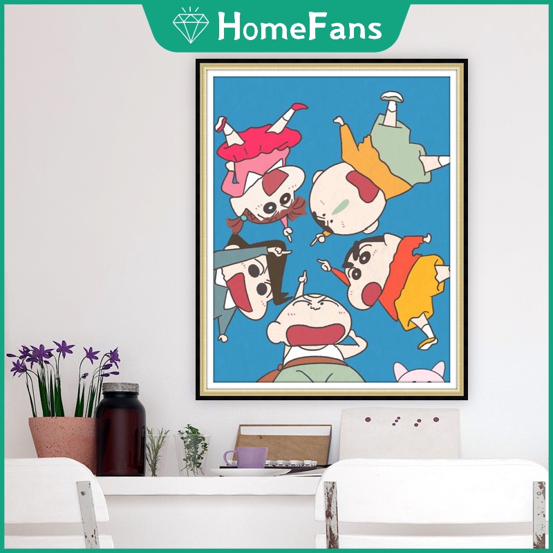 Bộ Tranh Đính Đá 5D Tự Làm 30x40cm / 40x50cm Hình Cậu Bé Bút Chì Shin-chan Nhật Bản Thích Hợp Làm Quà Tặng Trang Trí Nhà Cửa