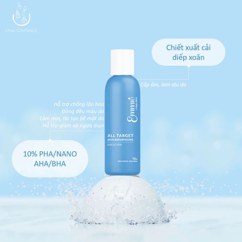 Toner 5% 10% PHA Nano-AHA BHA tẩy tế bào chết, làm sáng, tái tạo bề mặt da Emmie Emmié by Happy Skin nước thần cân bằng