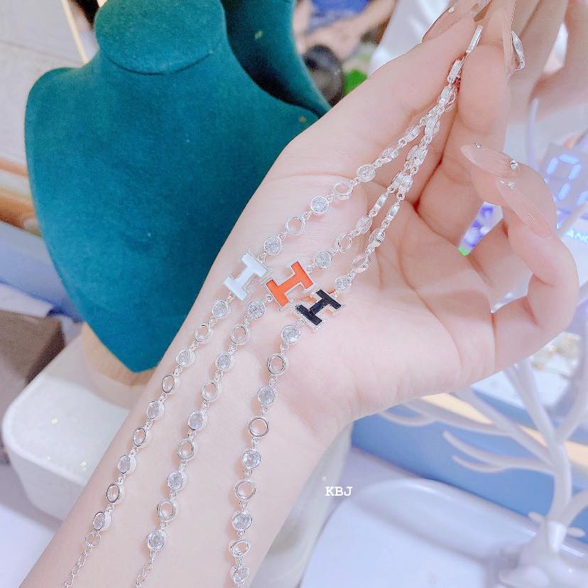 Lắc tay chữ H bạc ý