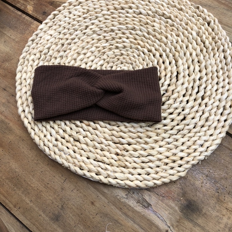 Turban vặn chéo vải cotton waffle cho cả bé trai và gái