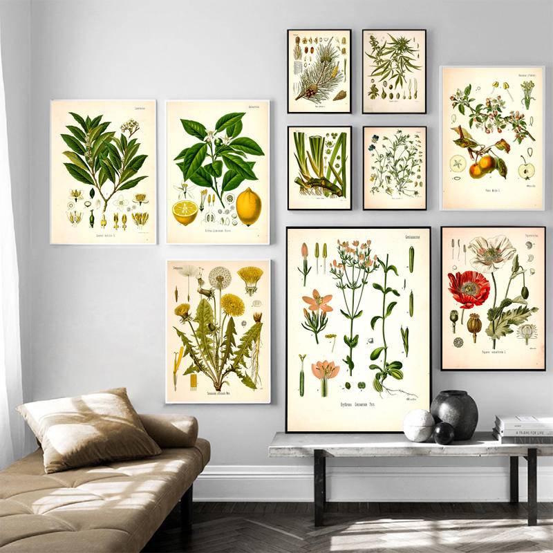 Tranh vải canvas treo tường in hình cây phong cách vintage