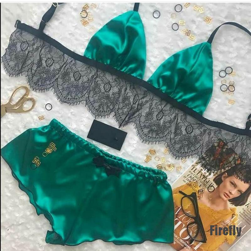 Bộ Đồ Ngủ Vải Satin Cổ Chữ V Quyến Rũ Cho Nữ