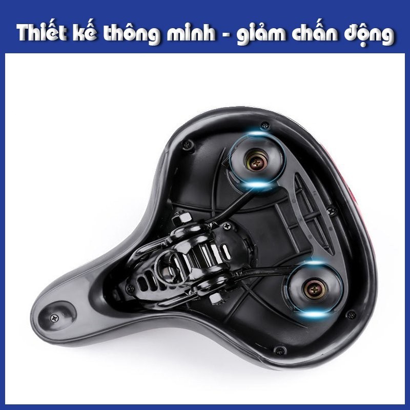 Yên Xe Đạp Thể Thao Active Siêu Êm Chống Nước Thoáng Khí Đen Đỏ
