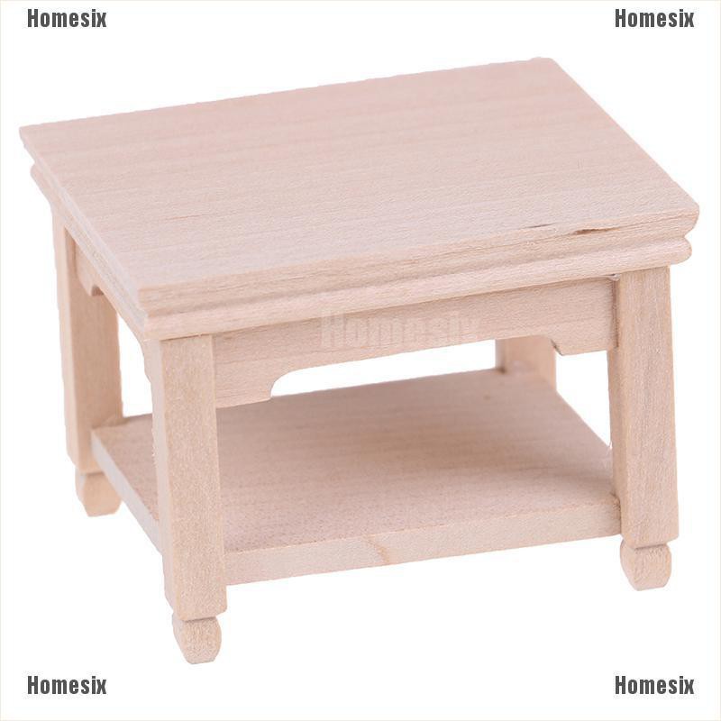 [HoMSI] 1/12 Dollhouse Miniature Mini Wooden Tea Table Model Accessories SUU