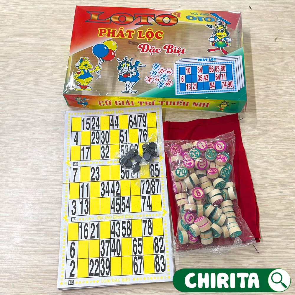 Bộ Cờ Lô Tô Phát Lộc Cao Cấp - Bộ Cờ Lô Tô Bingo 90 Số, Boardgame - Đồ Chơi Trẻ Em CHIRITA