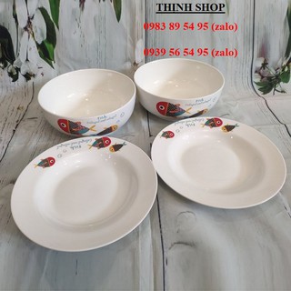 tô dĩa sứ trắng - tô dĩa sứ in hình