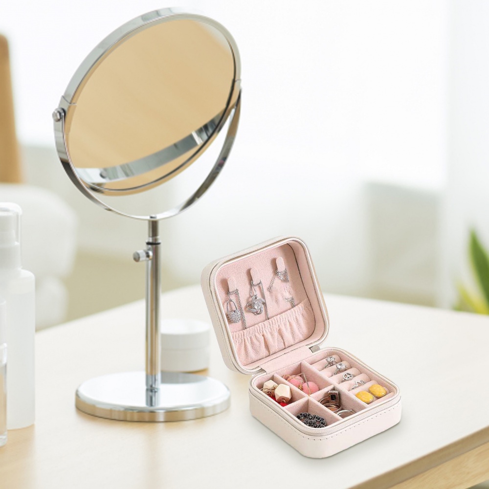 Hộp Đựng Trang Sức Bằng Da PU Có Khóa Kéo Tiện Dụng Ốp