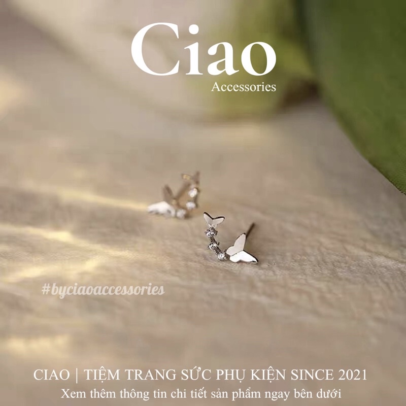 [HOẢ TỐC 1H] Khuyên tai/ Bông tai mạ bạc S925 thiết kế hoạ tiết xinh xắn Sydney Ciao