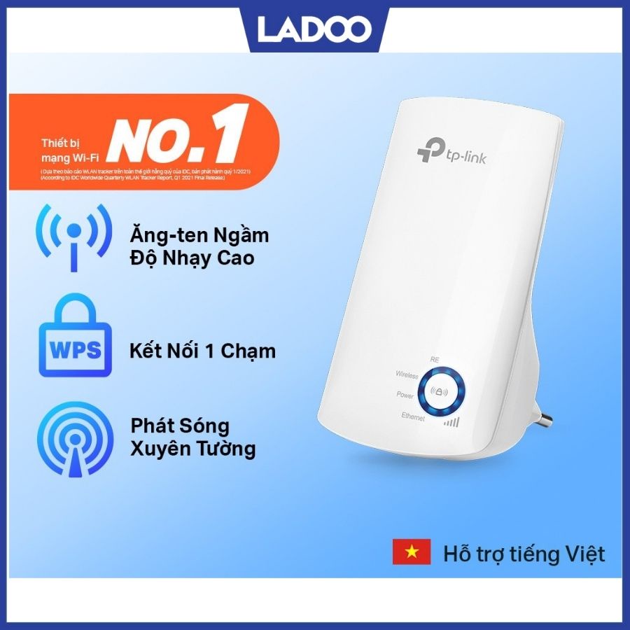 Bộ mở rộng sóng wifi gắn tường TP- Link TL-WA850RE chuẩn N300Mbps (chế độ mở rộng sóng - 2 ăng ten ngầm)