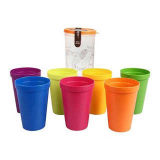 Bo 6 ly hồng, xanh lá và xanh dương nhua rainbow hpp707s6