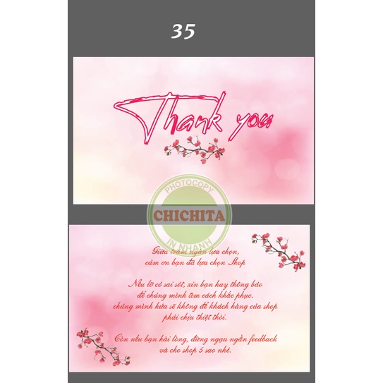 COMBO Card Cám Ơn, Card Thank You, Thiệp Cảm Ơn giá rẻ sẵn hàng mẫu 31-37