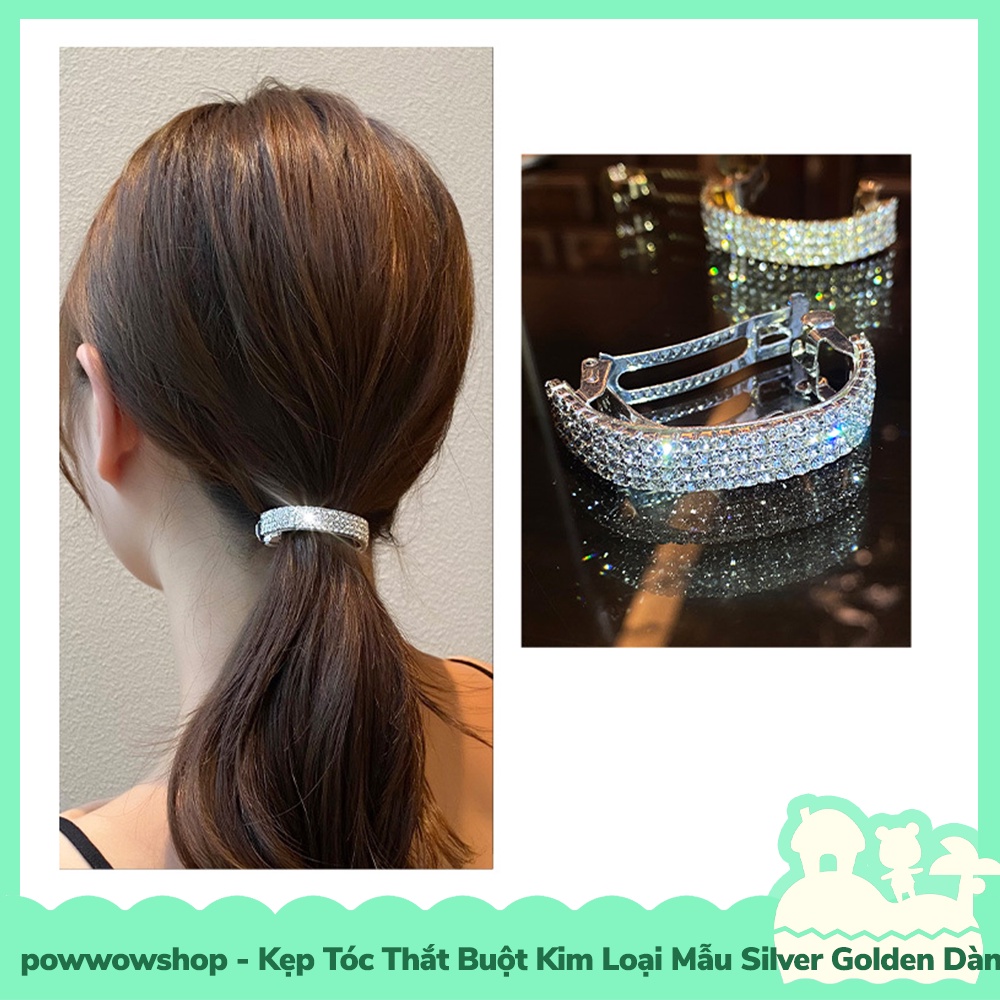 [Sẵn VN - Hỏa Tốc] Kẹp Tóc Vòng Kim Loại Màu Golden &amp; Silver Dành Cho Nữ