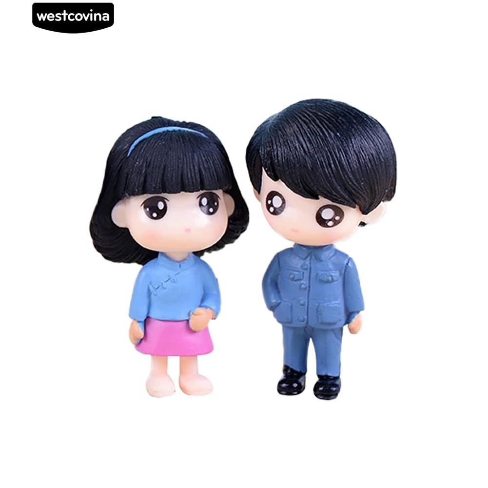 Set 2 Tượng Bé Trai Và Gái Mini Dễ Thương Cho Trang Trí