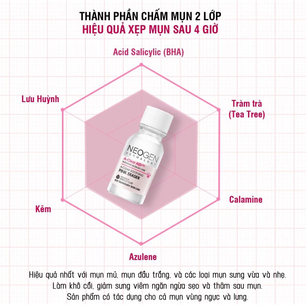 Chấm Mụn Neogen A-clear Soothing Pink Eraser 15ml Xẹp Mụn Giảm Xưng Đỏ Không Gây Kích Ứng | BigBuy360 - bigbuy360.vn