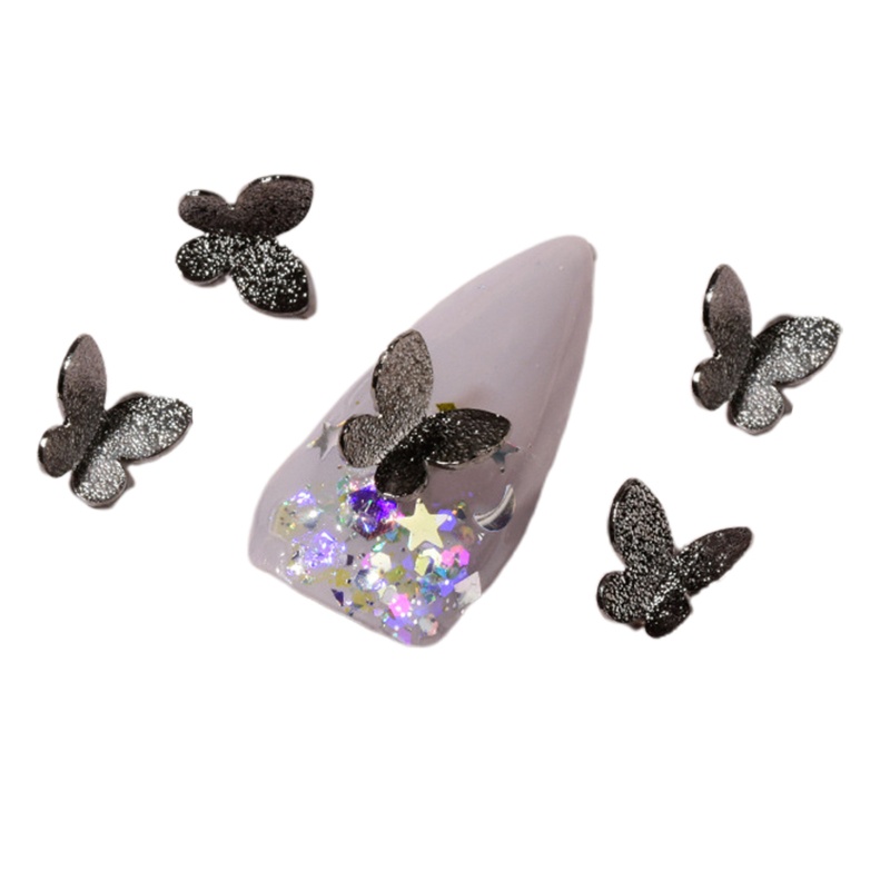Phụ Kiện Trang Trí Móng Tay Hình Bướm 3D Bằng Kim Loại
