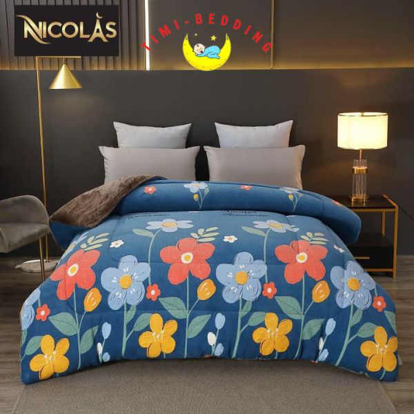 Chăn lông cừu Pháp họa tiết - Siêu ấm, nhẹ, không xổ lông - Timibedding