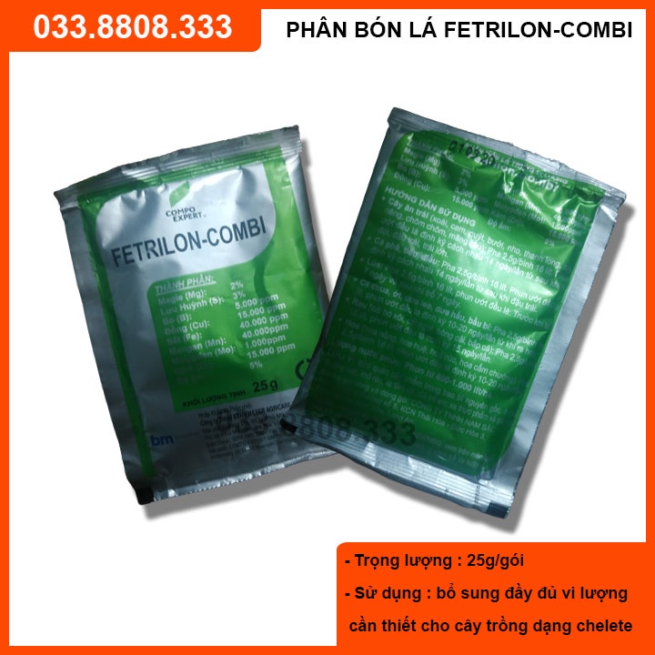 Phân Bón Lá Vi Lượng Fetrilon Combi Gói 25gram  ngăn rụng quả non, vàng lá