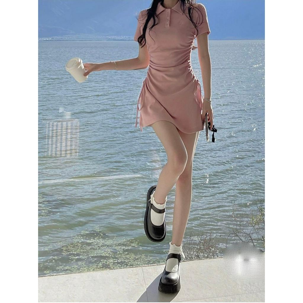 Váy polo nữ ngắn tay,Váy polo nữ cotton co giãn 2 chiều chiết eo hack dáng dự tiệc phong cách sexy mặc đi chơi siêu xinh