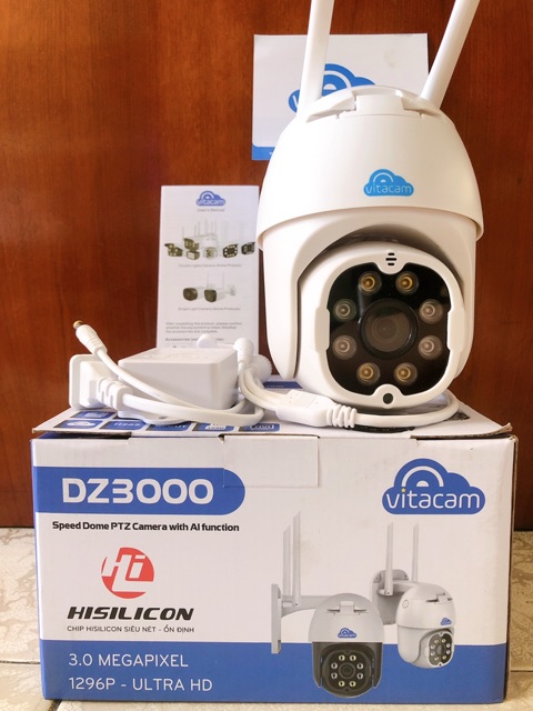 Camera Ngoài Trời Vitacam Dz-3000 3Mpx Xoay 350 Độ, Đàm Thoại 2 Chiều